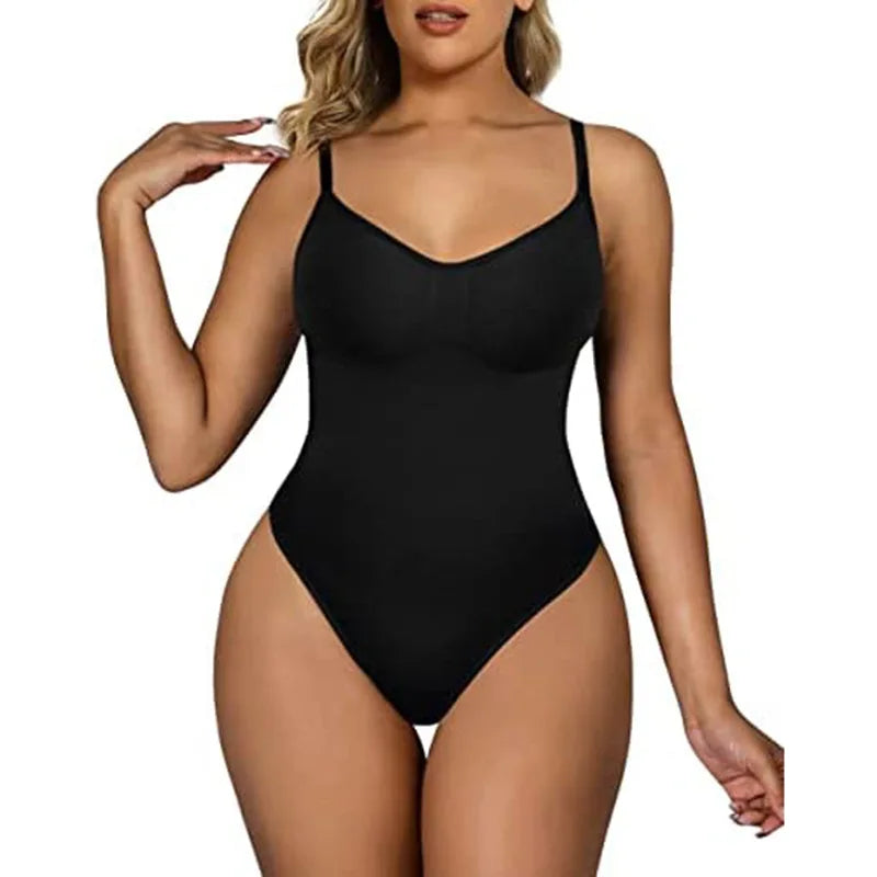 V Neck Spaghetti Strap Bodysuit